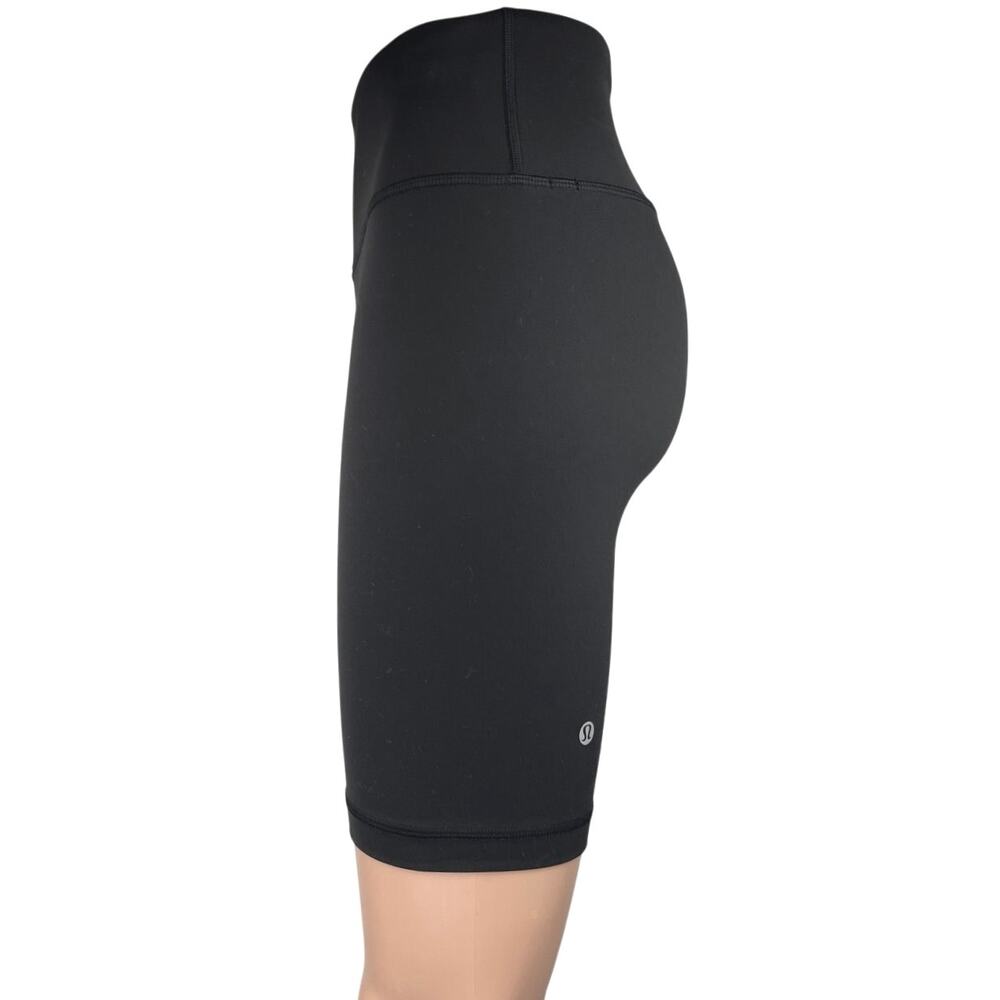 Lululemon Women's Black Pull On Yoga Workout Running Athletic Biker Shorts Sz 2 - Picture 2 of 5
